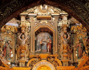 Altarbild der Kirche San Francisco, Quito, Pichincha, Ecuador