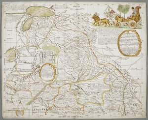 Karte von Teilen von New Mexico von Bernardo de Miera y Pacheco