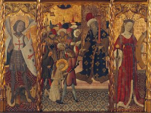 Heiliger Michael, Martyrium der Heiligen Eulalia und der Heiligen Katharina, ca. 1442-1445