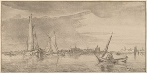 Fluss mit Stadt, 1775