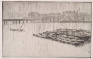 Regen auf der Themse