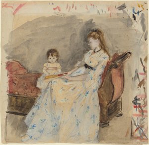 Die Schwester des Künstlers, Edma, mit ihrer Tochter Jeanne, 1872