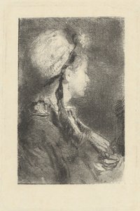 Die Frau des Künstlers im Profil nach rechts von Bianchi Mose