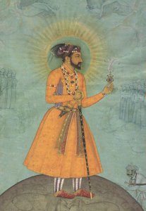 Mogulkaiser Shah Jahan stehend auf einem Globus (CBL In 07A.16)