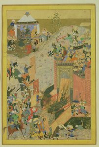 Angriff auf eine Burg, persisch, Timuriden-Periode (1370-1506), ca. 1475-1500 von Bihzad attr. to Bihzad attr. to