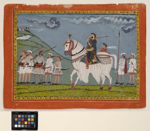Kunwar Dhan Singh auf seinem gesprenkelten Pferd