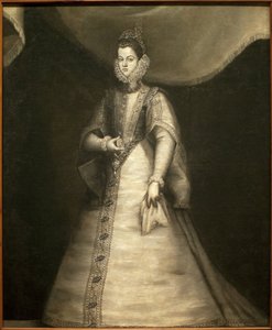 Porträt der Infantin Isabella Clara Eugenia von Österreich (1566-1633) (Isabella von Spanien). Gemälde von Blas de Prado (ca. 1545-1599)