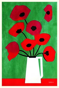 Lebendige Rote Mohnblumen
