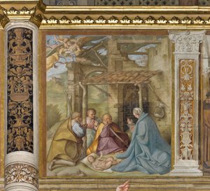 Zentrales Kirchenschiff, Vierte Nordspanne, Anbetung der Hirten, Boccaccio Boccaccino 1516-17