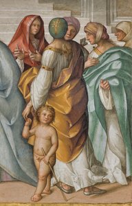 Zentrales Kirchenschiff, Zweite Nordspanne, Heirat der Jungfrau, Boccaccio Boccaccino 1514-15, Detail von Boccaccio Boccaccino