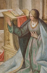 Zentrales Schiff, drittes nördliches Joch, Verkündigung, Boccaccio Boccaccino 1516-17 (Detail) von Boccaccio Boccaccino