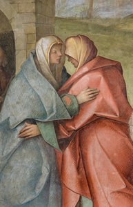 Zentrales Schiff, drittes nördliches Joch, Heimsuchung, Boccaccio Boccaccino 1516-17 (Detail) von Boccaccio Boccaccino