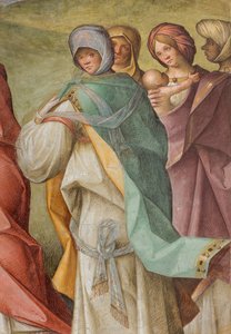 Zentrales Schiff, drittes nördliches Joch, Heimsuchung, Boccaccio Boccaccino 1516-17 (Detail)