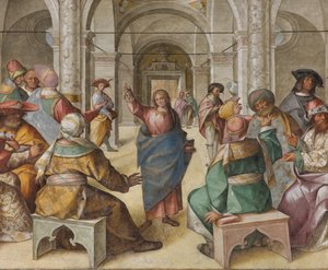 Presbyterium, achtes nördliches Joch, Streitgespräch Jesu, Boccaccio Boccaccino