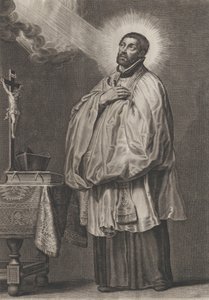 Heiliger Franz Xaver mit einem göttlichen Licht, das von oben links auf ihn strahlt..., ca. 1623-33