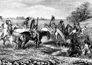 Navajo-Indianer auf dem Pfad