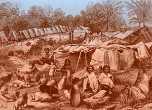 Panama-Dorf, späte 19. Jahrhundert
