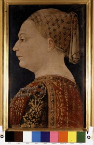 Porträt von Bianca Maria Visconti, Ehefrau von Francesco Sforza (1401-1466) von Bonofacio Bembo um 1470. Pinacoteca di Brera, Mailand