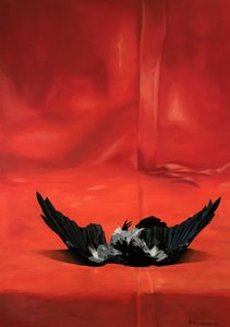 Karmesinrotes Vogel-Stillleben von Borgenhag Holmqvist