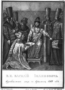 Vasili III. Ivanovich empfängt den Botschafter des Krim-Khanats aus Illustriertem Karamzin, 1836