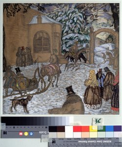 Illustration für den Roman Dubrovsky von A. Puschkin von Boris Dmitrievich Grigoriev