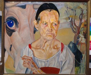 Die Gesichter Russlands: Porträt einer alten Milchfrau von Boris Dmitrievich Grigoriev