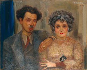 Porträt des Künstlers Nikiolai Remizov 1887-1975 mit seiner Frau, zwischen 1926 und 1933 von Boris Dmitrievich Grigoriev