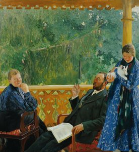 Familienbild (Porträt der Familie Polenow) von Boris Mikhailovich Kustodiev