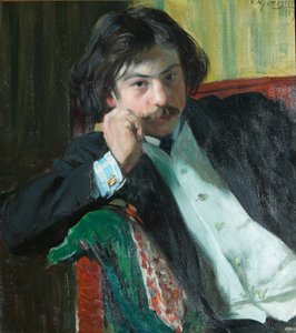 Porträt des Dichters Janko Lavrin, 1887-1986, 1909 von Boris Mikhailovich Kustodiev