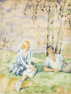 Frühling am Flussufer, 1927