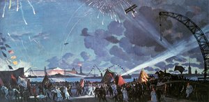 Nachtfeier auf der Newa, 1923 von Boris Mikhailovich Kustodiev