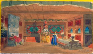 Bühnenbild für die Oper Die Zarenbraut von Nikolai Rimski-Korsakow, 1920