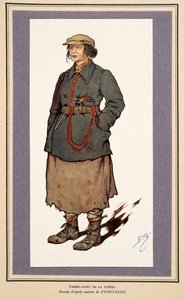 Weiblicher Geheimagent aus Histoire des Soviets, veröffentlicht 1922 (farbige Lithographie)