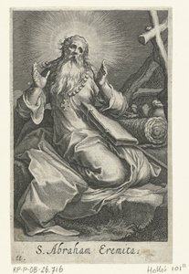 Heiliger Abraham von Edessa als Einsiedler (Kluftmänner, Sacra eremvs ascetarvm) von Boëtius Adamsz. Bolswert