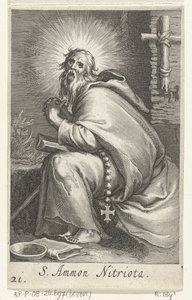 Heiliger Ammonius der Große als Einsiedler von Boëtius Adamsz. Bolswert