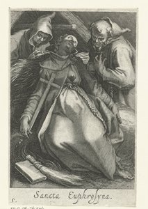Heilige Euphrosina von Alexandria als Einsiedlerin (Sancta Euphrosyna, Serie: Kluizenaressen, Sacra Eremus Ascetriarum)
