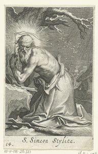 Heiliger Simeon Stylites der Ältere als Einsiedler von Boëtius Adamsz. Bolswert