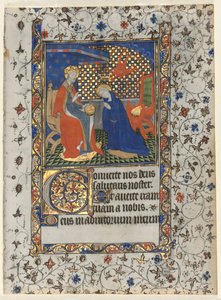 Bifolio aus einem Stundenbuch: Krönung der Jungfrau, ca. 1415 von Boucicaut Master