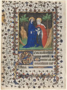Blätter aus einem Stundenbuch: Die Heimsuchung und Christus im Gericht, ca. 1415