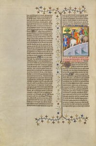 Xerxes, König der Perser, überquert mit seiner Armee eine Brücke von Boucicaut Master