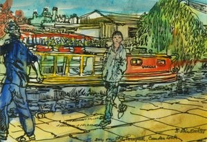 Jungen am Treidelpfad, Camden Lock von Brenda Brin Booker
