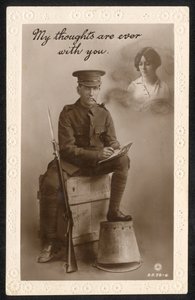 Vereinigtes Königreich: Eine sentimentale Postkarte, produziert von der Cairo Postcard Trust, Kairo, Ägypten, während des Ersten Weltkriegs von British Photographer