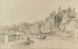Erzbischöflicher Palast und Brücke von Maidstone von British School
