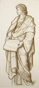 Muse der Literatur – Karton für Glasmalerei, ca. 1890