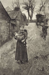 Arme Landwitwe (Gravur) von British School