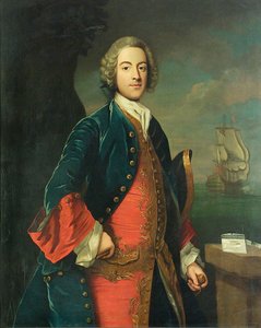 Porträt eines Marineoffiziers, ca. 1730-40 von British School