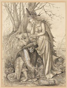 Vanitas-Allegorie: Tod und eine junge Frau von British School