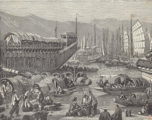 Schiffe im geschäftigen Hafen, Shanghai, China