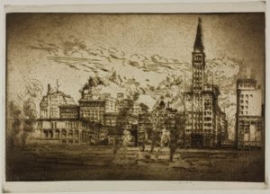 Chicago - Der Montgomery Ward Turm von Bror Julius Olsson Nordfeldt