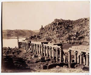 Ruinen des Tempels der Isis in Ägypten - Fotografie der Zangali-Brüder, Ende des 19. Jahrhunderts